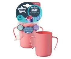 TOMMEE TIPPEE mokomasis puodelis su rankenėlėm EASI-FLOW 360, 6m+, red, 44720512