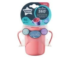 TOMMEE TIPPEE mokomasis puodelis su rankenėlėm EASI-FLOW 360, 6m+, red, 44720512