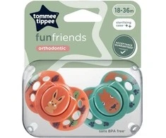 TOMMEE TIPPEE silikoninis čiulptukas FUN 18-36 mėn., 2 vnt., 433657