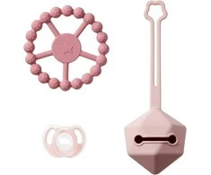 TOMMEE TIPPEE silikoninis čiulptukas su čiulptuko dėklu ir kramtuku, pink, 433609
