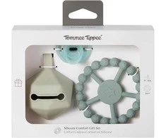 TOMMEE TIPPEE silikoninis čiulptukas su čiulptuko dėklu ir kramtuku, žalias, 433610