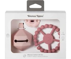 TOMMEE TIPPEE silikoninis čiulptukas su čiulptuko dėklu ir kramtuku, pink, 433609