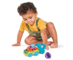 TOMY mašinėlės rinkinys su dinozauru Chase &amp; Roll Raptors, E73251
