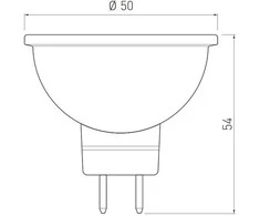 GTV LED lemputė 6W, MR16, SMD 2835, šiltai balta, DC12V, šviesos kampas 120°, 420lm