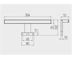 Sieninis šviestuvas GTV LED baldinis šviestuvas Radius II, 6400K, chromuotas