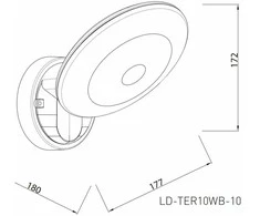 GTV LED fasado šviestuvas TERRO, 10W, 1200lm, IP54, AC220-240V, 50/60Hz, 4000K, juodas, LD-TER10WB-10