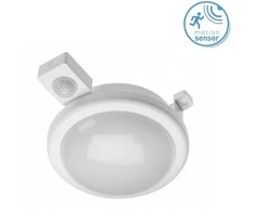 Sieninis šviestuvas GTV LED hermetinis šviestuvas DELTA su judesio davikliu, apvalus / LD-DELOR6WC-NB