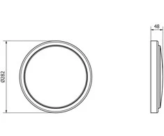 GTV Lubinis šviestuvas MOON LED, 12W, 1200lm, AC180-265V, 50/60 Hz, PF>0,5, Ra≥80, IP54,IK0