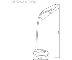GTV Stalinė lempa GALACTIC LED, 5W, 240lm, 5V DC, 4000K, RGB pagrindas, USB įkrovimas, baltas