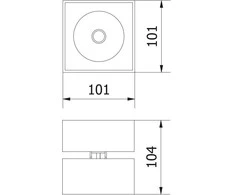 GTV LED šviestuvas Bianco CP, 8W, 680lm, ra≥80, ip20, 36°, 2700/3300 / 4000K, kvadratas, juodas