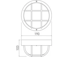 Lubinis šviestuvas GTV Priekinis šviestuvas IBIZA su grotelėmis, maks. 40 W, E27, AC220-240 V, 50-60 Hz, IP44, AB
