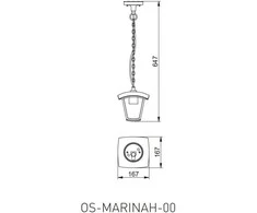 GTV Sodo šviestuvas pakabinamas MARINA-H, E27, MAX.20W, IP54, AC220-240V, 50-60Hz, juodas