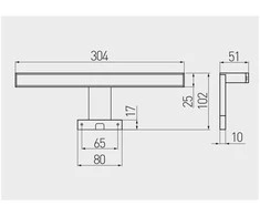 Sieninis šviestuvas GTV LED šviestuvas Catania 600mm, 12W, AC220-240V, 50/60Hz, 4000K, IP44, RA >80, 960lm, baltas