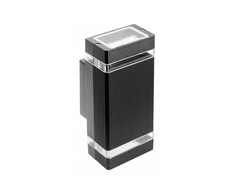 GTV Dviejų krypčių sieninis šviestuvas NESSA, GU10, MAX.2x50W, IP54, AC220-240V, 50/60Hz, juod