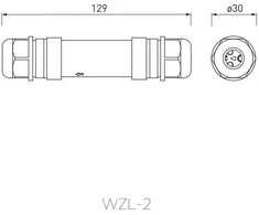 GTV Vandeniui atspari kabelio jungtis, IP68, WZL-2