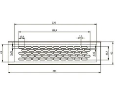 GTV Ventiliacinės grotelės 245 x 60 mm, šviesaus antracito spalva