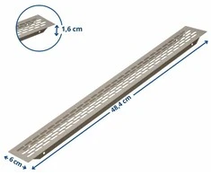 GTV Ventiliacinės grotelės 480 x 60mm, šviesaus antracito spalvos