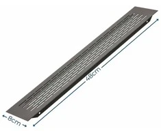 GTV Ventiliacinės grotelės, 480 x 80 mm, juodos spalvos