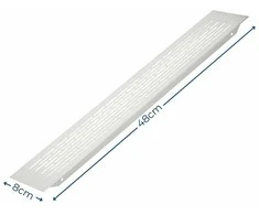 GTV Ventiliacinės grotelės, 480 x 80 mm, šlifuoto plieno spalvos