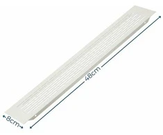 GTV Ventiliacinės grotelės, 480 x 80 mm, šviesiai pilkos spalvos