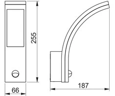 Bikuva.lt LED šviestuvas PARIS su judesio jutikliu, 10W, 900lm, IP54, AC220-240V, 50/60Hz, 140°, 9m,