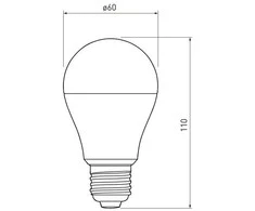 LED lemputė RGBW, GTV, LD-PC2A60RGBW-9W