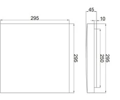 GTV ALTAR LED Ceiling Lamp, 295x295mm, 4000K, 24W, 1680lm, AC180-250V, 50/60 Hz, PF>0.5, IP54,