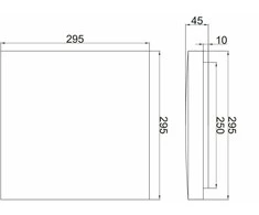 LED lubinis šviestuvas Altar, 295 x 295 mm, 4000K, 24W, Juodas, LD-ALT24W-NW-10, GTV