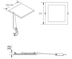 GTV LED šviestuvas MATIS PLUS, 19W, 1520lm, AC220-240V, 50/60Hz, 120°, 3000K, įleidžiamas, bal