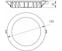 25W LED įleidžiamas šviestuvas GTV AREZZO, baltas, 3000/4000/6400K, IP54
