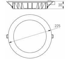 35W LED įleidžiamas šviestuvas GTV AREZZO, baltas, 3000/4000/6400K, IP54