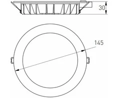 18W LED įleidžiamas šviestuvas GTV AREZZO, baltas, 3000/4000/6400K, IP54