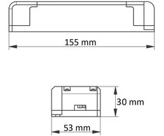 Pakabinamas šviestuvas GTV LED maitinimo šaltinis PRO 12V, 54W, įėjimas 220-240VAC, IP20, ex. 155x53x30 mm