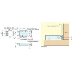 Paliečiamas durų atmetiklis, nemagnetinis, juodas, MC-37F-BK, Sugatsune