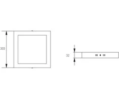 Lubinis šviestuvas GTV LED šviestuvas MATIS PLUS, 24W, 2000lm, AC220-240V, 50/60Hz, 120°, 3000K, paviršinis švies
