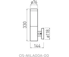 GTV Sodo šviestuvas MILAN-A, E27, MAX.40W, IP54, AC220-240V, 50-60Hz, plokščias, inox