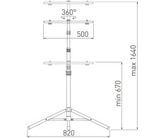 GTV Stovas halogeniniams šviestuvams, dvigubas, 2x500W