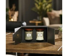 WoodWick Aromatinių žvakių rinkinys (Fireside, Linen), 2 x 275 g