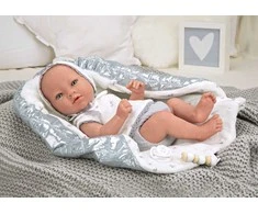 ARIAS Reborn lėlytė su blizgiu pleduku, berniukas, 38 cm
