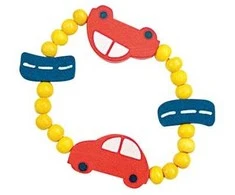 BINO Apyrankė su mediniais karoliukais, Automobiliukai