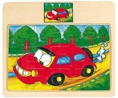 Bino Medinė dėlionė raudona mašina, 2+