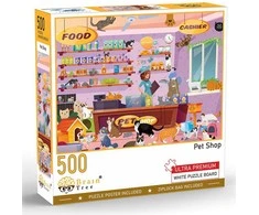 Brain Tree Games Brain Tree dėlionė, Gyvūnų parduotuvėlė, 500 det.