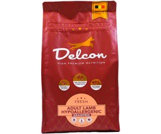 Delcon Visavertis begrūdis hipoalerginis pašaras alergiškiems šunims HYPOALLERGENIC su ėriena / 3kg