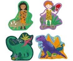 You2Toys Mano pirmosios dėlionės, Dinozauras, 4 dėlionės (3, 4, 6, 8 detalių)
