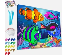 Splat Planet paveikslas iš modelino, Jūra 30x40cm