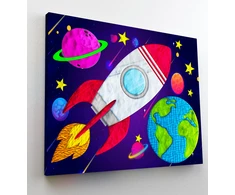 Splat Planet paveikslas iš modelino, Kosmosas 30x40cm