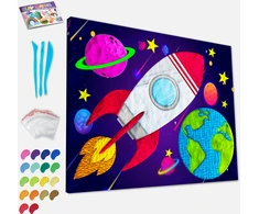 Splat Planet paveikslas iš modelino, Kosmosas 30x40cm