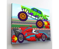 SPLAT PLANET - Clay painting on canvas 30x40cm - Cars (777692)
