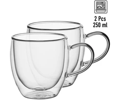 2 dvigubų sienelių stiklo puodelių rinkinys 250 ml, 9010, Kamille