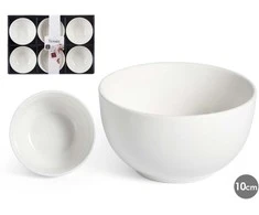 6 baltų porcelianinių dubenėlių 10 cm rinkinys, 86527, Vessia